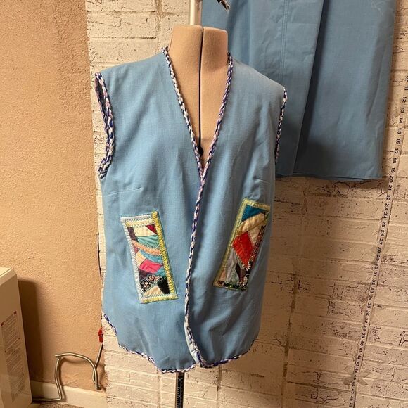 Vintage Original for Solange Patchwork Quilt Vintage 80's Vest Skirt Set Medium - Picture 3 of 16